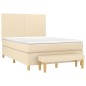 vidaXL Boxspringbett mit Matratze Creme 140x190 cm Stoff vidaXL Boxspringbett mit Matratze Creme 140x190 cm Stoff