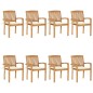Stapelbare Gartenstühle mit Kissen 8 Stk. Massivholz Teak Stapelbare Gartenstühle mit Kissen 8 Stk. Massivholz Teak