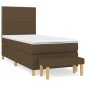 vidaXL Boxspringbett mit Matratze Dunkelbraun 90x200 cm Stoff vidaXL Boxspringbett mit Matratze Dunkelbraun 90x200 cm Stoff