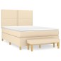 vidaXL Boxspringbett mit Matratze Creme 140x190 cm Stoff vidaXL Boxspringbett mit Matratze Creme 140x190 cm Stoff
