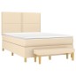 vidaXL Boxspringbett mit Matratze Creme 140x190 cm Stoff vidaXL Boxspringbett mit Matratze Creme 140x190 cm Stoff