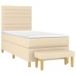 vidaXL Boxspringbett mit Matratze Creme 90x190 cm Stoff vidaXL Boxspringbett mit Matratze Creme 90x190 cm Stoff