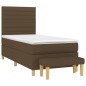 vidaXL Boxspringbett mit Matratze Dunkelbraun 100x200 cm Stoff vidaXL Boxspringbett mit Matratze Dunkelbraun 100x200 cm Stoff