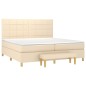 vidaXL Boxspringbett mit Matratze Creme 200x200 cm Stoff vidaXL Boxspringbett mit Matratze Creme 200x200 cm Stoff