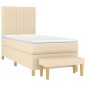 vidaXL Boxspringbett mit Matratze Creme 90x190 cm Stoff vidaXL Boxspringbett mit Matratze Creme 90x190 cm Stoff