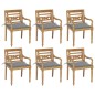 Batavia-Stühle mit Kissen 6 Stk. Massivholz Teak Batavia-Stühle mit Kissen 6 Stk. Massivholz Teak