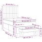 vidaXL Boxspringbett mit Matratze Creme 90x190 cm Stoff vidaXL Boxspringbett mit Matratze Creme 90x190 cm Stoff