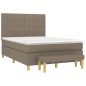 vidaXL Boxspringbett mit Matratze Taupe 140x190 cm Stoff vidaXL Boxspringbett mit Matratze Taupe 140x190 cm Stoff