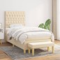 vidaXL Boxspringbett mit Matratze Creme 90x200 cm Stoff vidaXL Boxspringbett mit Matratze Creme 90x200 cm Stoff