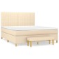 vidaXL Boxspringbett mit Matratze Creme 160x200 cm Stoff vidaXL Boxspringbett mit Matratze Creme 160x200 cm Stoff
