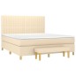 vidaXL Boxspringbett mit Matratze Creme 160x200 cm Stoff vidaXL Boxspringbett mit Matratze Creme 160x200 cm Stoff