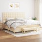 vidaXL Boxspringbett mit Matratze Creme 200x200 cm Stoff vidaXL Boxspringbett mit Matratze Creme 200x200 cm Stoff