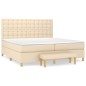 vidaXL Boxspringbett mit Matratze Creme 200x200 cm Stoff vidaXL Boxspringbett mit Matratze Creme 200x200 cm Stoff