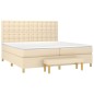 vidaXL Boxspringbett mit Matratze Creme 200x200 cm Stoff vidaXL Boxspringbett mit Matratze Creme 200x200 cm Stoff