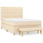 vidaXL Boxspringbett mit Matratze Creme 140x190 cm Stoff vidaXL Boxspringbett mit Matratze Creme 140x190 cm Stoff
