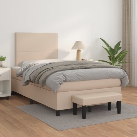 vidaXL Boxspringbett Matratze Cappuccino-Braun 120x200cm Kunstleder