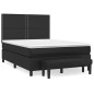 vidaXL Boxspringbett mit Matratze Schwarz 140x190 cm Kunstleder vidaXL Boxspringbett mit Matratze Schwarz 140x190 cm Kunstleder