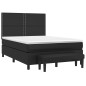 vidaXL Boxspringbett mit Matratze Schwarz 140x190 cm Kunstleder vidaXL Boxspringbett mit Matratze Schwarz 140x190 cm Kunstleder