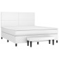 vidaXL Boxspringbett mit Matratze Weiß 160x200 cm Kunstleder vidaXL Boxspringbett mit Matratze Weiß 160x200 cm Kunstleder