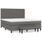 vidaXL Boxspringbett mit Matratze Grau 160x200 cm Kunstleder vidaXL Boxspringbett mit Matratze Grau 160x200 cm Kunstleder