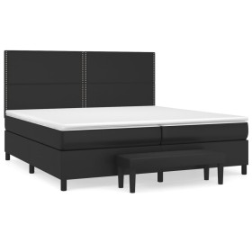 vidaXL Boxspringbett mit Matratze Schwarz 200x200 cm Kunstleder