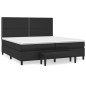vidaXL Boxspringbett mit Matratze Schwarz 200x200 cm Kunstleder vidaXL Boxspringbett mit Matratze Schwarz 200x200 cm Kunstleder