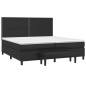 vidaXL Boxspringbett mit Matratze Schwarz 200x200 cm Kunstleder vidaXL Boxspringbett mit Matratze Schwarz 200x200 cm Kunstleder