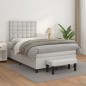 vidaXL Boxspringbett mit Matratze Weiß 120x200 cm Kunstleder vidaXL Boxspringbett mit Matratze Weiß 120x200 cm Kunstleder