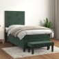 vidaXL Boxspringbett mit Matratze Dunkelgrün 100x200 cm Samt vidaXL Boxspringbett mit Matratze Dunkelgrün 100x200 cm Samt