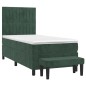 vidaXL Boxspringbett mit Matratze Dunkelgrün 90x190 cm Samt vidaXL Boxspringbett mit Matratze Dunkelgrün 90x190 cm Samt