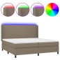 vidaXL Boxspringbett mit Matratze & LED Taupe 200x200 cm Stoff vidaXL Boxspringbett mit Matratze & LED Taupe 200x200 cm Stoff