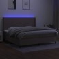 vidaXL Boxspringbett mit Matratze & LED Taupe 200x200 cm Stoff vidaXL Boxspringbett mit Matratze & LED Taupe 200x200 cm Stoff