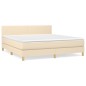 vidaXL Boxspringbett mit Matratze Creme 160x200 cm Stoff vidaXL Boxspringbett mit Matratze Creme 160x200 cm Stoff