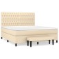 vidaXL Boxspringbett mit Matratze Creme 180x200 cm Stoff vidaXL Boxspringbett mit Matratze Creme 180x200 cm Stoff