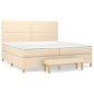 vidaXL Boxspringbett mit Matratze Creme 200x200 cm Stoff vidaXL Boxspringbett mit Matratze Creme 200x200 cm Stoff