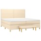 vidaXL Boxspringbett mit Matratze Creme 200x200 cm Stoff vidaXL Boxspringbett mit Matratze Creme 200x200 cm Stoff