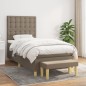 vidaXL Boxspringbett mit Matratze Taupe 90x190 cm Stoff vidaXL Boxspringbett mit Matratze Taupe 90x190 cm Stoff