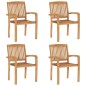 Stapelbare Gartenstühle mit Kissen 4 Stk. Massivholz Teak Stapelbare Gartenstühle mit Kissen 4 Stk. Massivholz Teak