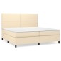 vidaXL Boxspringbett mit Matratze Creme 200x200 cm Stoff vidaXL Boxspringbett mit Matratze Creme 200x200 cm Stoff