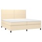 vidaXL Boxspringbett mit Matratze Creme 200x200 cm Stoff vidaXL Boxspringbett mit Matratze Creme 200x200 cm Stoff
