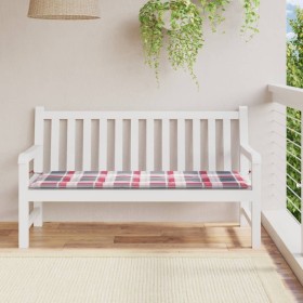 vidaXL Gartenbank-Auflage Rot Karomuster 150x50x3 cm Oxford-Gewebe