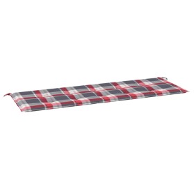 vidaXL Gartenbank-Auflage Rot Karomuster 150x50x3 cm Oxford-Gewebe