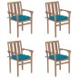 Stapelbare Gartenstühle mit Kissen 4 Stk. Massivholz Teak Stapelbare Gartenstühle mit Kissen 4 Stk. Massivholz Teak