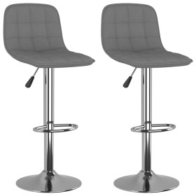 vidaXL Barhocker 2 Stk. Hellgrau Stoff