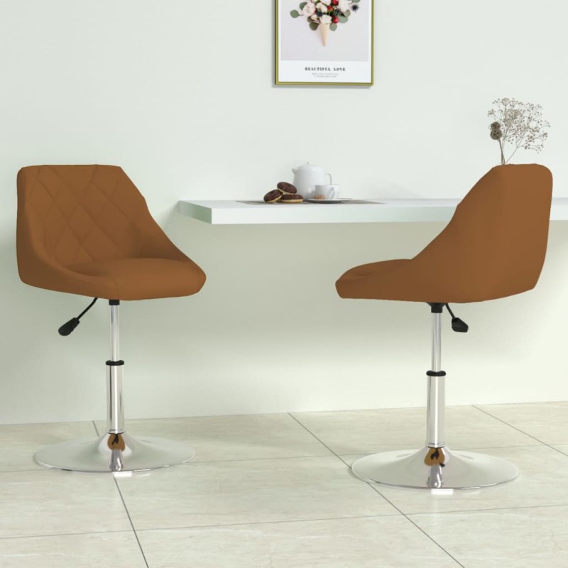 vidaXL Esszimmerstühle 2 Stk. Drehbar Braun Samt vidaXL Esszimmerstühle 2 Stk. Drehbar Braun Samt