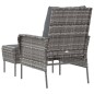vidaXL Gartenstuhl mit Fußhocker Grau Poly Rattan vidaXL Gartenstuhl mit Fußhocker Grau Poly Rattan