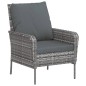 vidaXL Gartenstuhl mit Fußhocker Grau Poly Rattan vidaXL Gartenstuhl mit Fußhocker Grau Poly Rattan