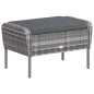 vidaXL Gartenstuhl mit Fußhocker Grau Poly Rattan vidaXL Gartenstuhl mit Fußhocker Grau Poly Rattan