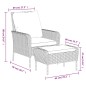vidaXL Gartenstuhl mit Fußhocker Grau Poly Rattan vidaXL Gartenstuhl mit Fußhocker Grau Poly Rattan