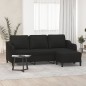 vidaXL 3-Sitzer-Sofa mit Hocker Schwarz 180 cm Stoff vidaXL 3-Sitzer-Sofa mit Hocker Schwarz 180 cm Stoff